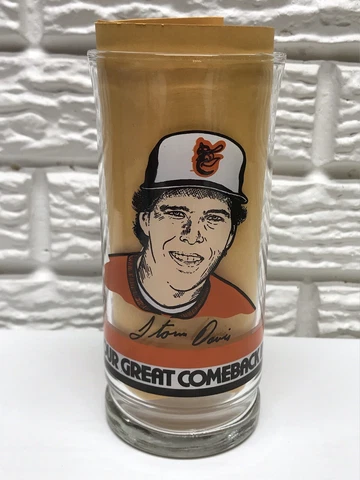 Vintage 1985 Baltimore Orioles Storm Davis Beverage Tumbler #34 Number 4/6 Cover