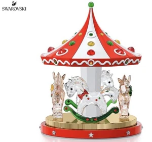 NIB Swarovski Holiday Cheers Rotational Joyful Carousel Crystal Figurine 5637096 - Picture 1 of 12