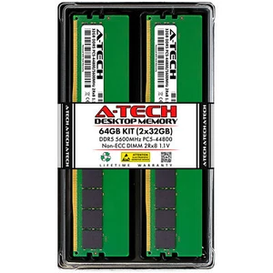A-Tech 64GB 2x 32GB DDR5 5600 MHz Desktop DIMM PC5-44800 288-Pin Memory RAM Kit - Picture 1 of 6