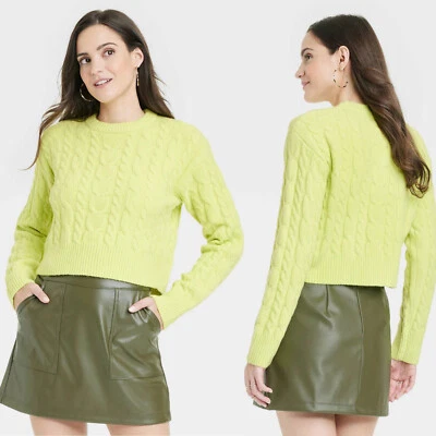 Mediano - Suéter Pullover Cuello Redondo con Cable para Mujer - Un Nuevo Día - Verde Claro Foto 1 de 4
