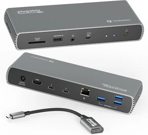 Plugable Thunderbolt 4 TB4 USB4 8K HDMI 96W USB-C 2.5G Ethernet Docking Station - Picture 1 of 7
