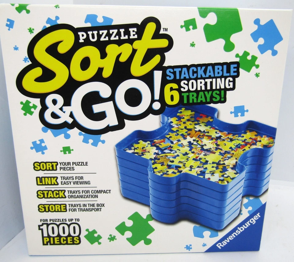 PUZZLE SORT & GO! COM 6 BANDEJAS DE CLASSIFICAÇÃO EMPILHÁVEIS! PARA QUEBRA-CABEÇAS DE ATÉ 1000 PEÇAS - Imagem 1 de 4
