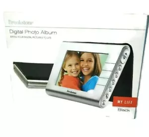 Brookstone My Life 3.5" Portable Digital Photo Album Picture Frame Black  - Picture 1 of 2