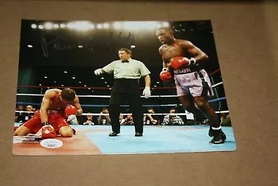PERNELL "SWEET PEA" WHITAKER SIGNED 8X10 PHOTO FORMER CHAMP KNOCK OUT POSE JSA - Image 1 of 2