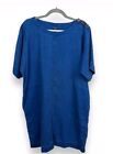 J. Jill PureJill Indigo Shift Dress Size Large Blue Denim Lagenlook S/S Boxy