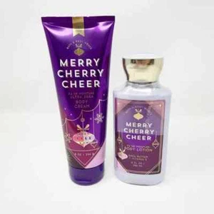Bath & Body Works Merry Cherry Cheer set lozione corpo e crema corpo NUOVO - Foto 1 di 4
