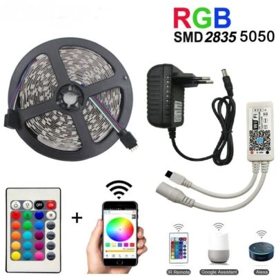 WiFi Led Strip Light SMD 5050 2835 60leds/m RGB WiFi Controller tape lamp set - Image 1 of 4