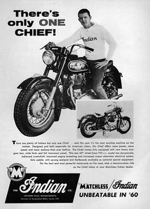 1960 Indian Chief 700 Motorcycle Matchless Original Ad - Picture 1 of 1