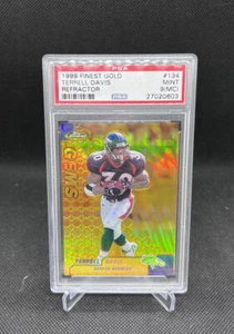 1999 Topps Finest Terrell Davis Gold Refractor Missing Serial # PSA 9 MINT RARE - Picture 1 of 2