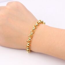 Men Ladies Yellow Gold Plated Belcher Chain Bangle Bracelet. L=220mm 8.7”2229 Uk