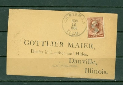 USA CHRISMAN ILLS NOV/15/1886 MALTESE CROSS CANCEL TO DANVILLE - Image 1 of 2