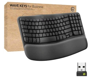 Logitech Wave Keys, Wireless Ergonomic Keyboard with Cushioned Palm Rest - Picture 1 of 1