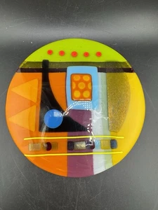 Studio 200 Art Glass Round 7” Signed Art Work “Synergy” Excellent Shape See Pics - Picture 1 of 9