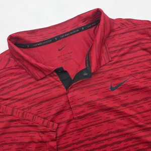 Nike Dri Fit ADV Men's Size XL Tiger Woods Collection Polo Shirt Red Striped - Picture 1 of 10