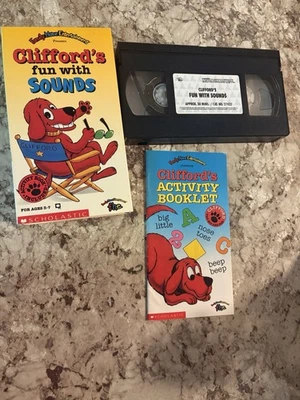 Cliffords Fun With Sounds VHS Tape 1992 Scholastic With Activity Book VGUC - Image 1 of 4