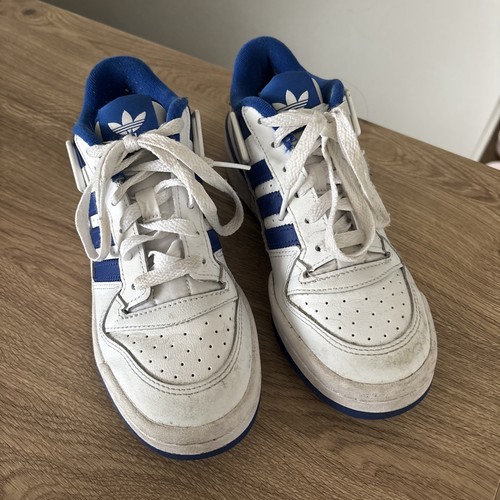 Adidas forum sneakers basse nuvola bianco core blu UK 4