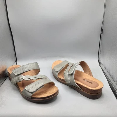 Женские сандалии-шлепанцы Cobb Hill май 7,5 М зеленые плетеные с ремешками кожа A84 - Изображение 1 из 4