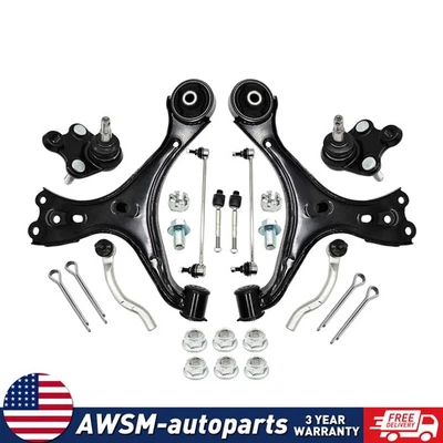 Front Lower Control Arms Sway Bars Tie Rods for 2012 2013 2014 2015 Honda Civic - Image 1 of 4