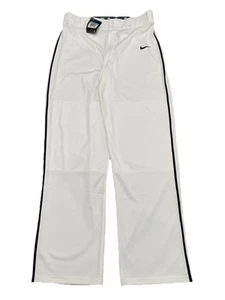 NEW Nike Longball Piped Baseball Pant Full Length Dri-Fit M White / Black 578535 - Picture 1 of 15