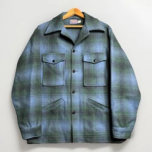 Vintage 1960’s Pendleton Shadow Plaid Mackinaw Wool Cruiser Jacket Small USA - Picture 1 of 13
