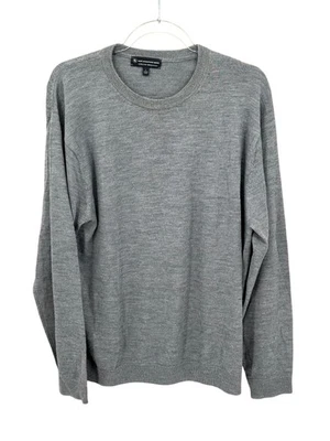 Suéter Hart Schaffner Marx Para Hombre Grande Gris 100% Lana Merino Cuello Redondo Lujo Foto 1 de 4