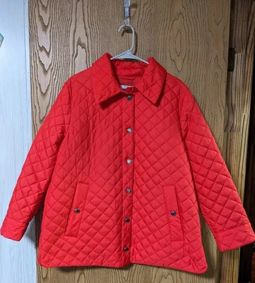 Anne Klein Mujer X-Grande Rojo Acolchado Snap Chaqueta Peso Medio Bolsillos Invierno XL Foto 1 de 4