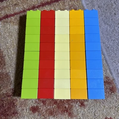 Lego Duplo Bricks Blocks Rainbow Colors 2x2 Lot of 50 Blue Red Yellow Green - Image 1 of 3