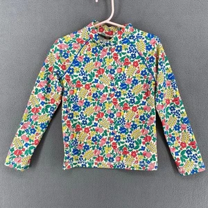 Mini Boden Long Sleeve Rash Guard Kids Girls 4-5 Floral Sun Protection Raglan - Picture 1 of 14