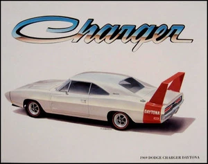 1969 1970 Dodge Charger Daytona Art Print Lithograph NASCAR - Bild 1 von 1