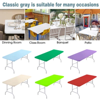 4/6FT Elastic Spandex Table Cover for Standard Folding Table Party Buffet Cloth✿ - Image 1 of 4