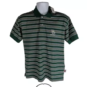 New Ben Davis Mens Polo Shirt Medium Collared Striped Short Sleeve Golf Logo - Picture 1 of 14