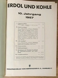 1957 Erdöl und Kohle 10 Jahrgang Zeitschrift Original Antik Rarität Buch  - Bild 1 von 9