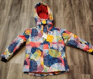 N.Z.B.Z Girls 8 -MULTICOLOR Block Insulated Ski Jacket Hooded Winter Thick Coat - Picture 1 of 2