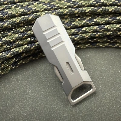 TC4 Aleación Titanio Llavero Multifuncional Exterior Portátil Herramienta Pequeña Palanca Barra Foto 1 de 4