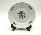 Richard Giori Fine Bone China from Italy Plate with White, Purple Roses & Green