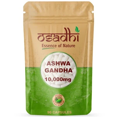 OSADHI ASHWAGANDHA 10,000MG 90 CAPSULES HIGH STRENGTH STRESS FATIGUE ANXIETY RELIEF