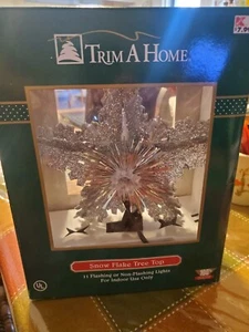 Kmart Trim A Home Electric Snowflake Star Tree Top 11 lights-Silver - Picture 1 of 11