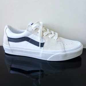 Vans Women Sk8-Low Contrast Suede/Canvas Sneaker in Simple & Sporty White/Black - Picture 1 of 12