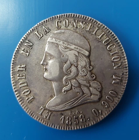 Ecuador: 1858-GJ Silver 5 Francos KM-39 EXTREMELY RARE Cover