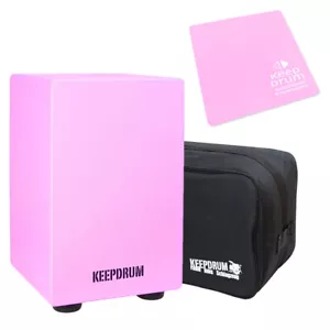 keepdrum Junior Cajon Pink + Tasche + Sitzpad Pink - Picture 1 of 6