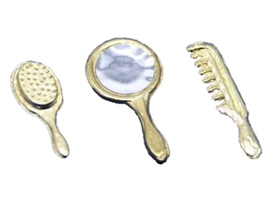 Juego de pinceles, peine y espejo miniatura para casa de muñecas escala 1/12 BA03 - Imagen 1 de 1