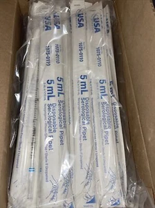 USA Scientific 1075-0110 5 mL Disposable Serological Pipet 200 A2 - Picture 1 of 1