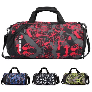 Sports Gym Bag w/Wet Pocket Shoes Compartment 600D Polyester Travel Duffel Bags - Picture 1 of 12