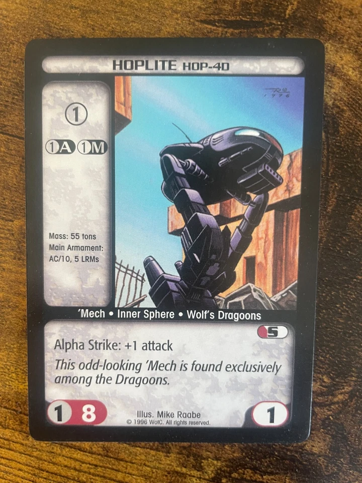 Battletech CCG TCG Card Game Rare Limited Ed Hoplite HOP-4D - Image 1 of 1