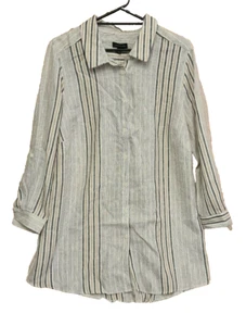 BNWT Womens Sz 26 Autograph Split Back Pinstripe Longline Shirt RRP $119.99 - Picture 1 of 3