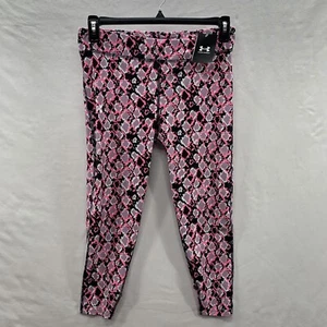 NWT Under Armour Girls Fitted Yoga Leggings Pants Activewear Pink Geometric XL - Picture 1 of 12