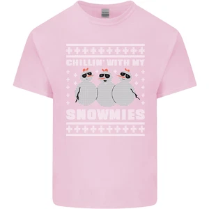 Chillin Con My Snowmies Divertido para Navidad Algodón Hombre Camiseta Top - Imagen 1 de 102