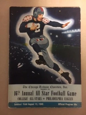 Signed 16th Annual College Allstars vs Phila Eagles 1949 Bednarik/Van Buren Sigs - Image 1 of 4