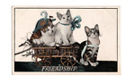 Cat+Postcard%2C+Vintage+Postcard%2C+Friendship%2C+Cats+in+Cart%2C+1914%2C+B3972