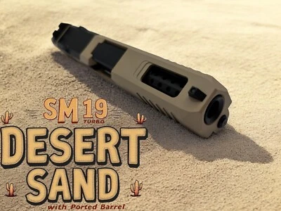 STIFFLER MANUFACTURING Turbo For Glock 19 custom Slide Gen3 NEW cerakote Complete DesertSand W/ Ported